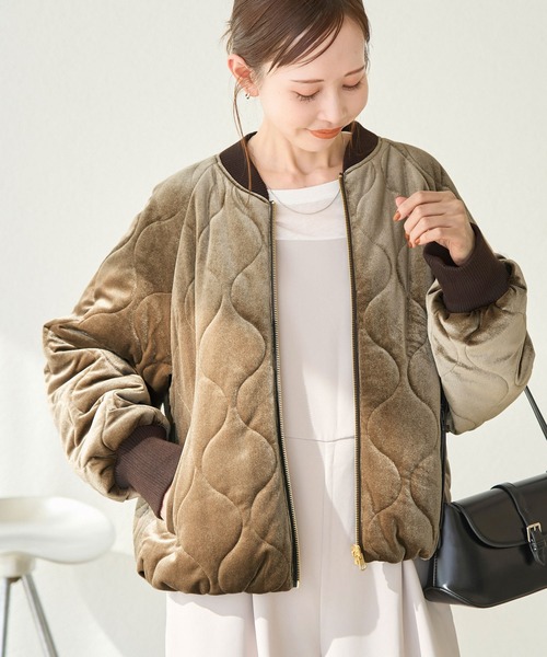 ROPE' PICNIC(ロペピクニック)の「ベロア×タフタリバーシブルブルゾン(ブルゾン・レディース・ダークブラウン/ブラック・38)」の6枚目の写真