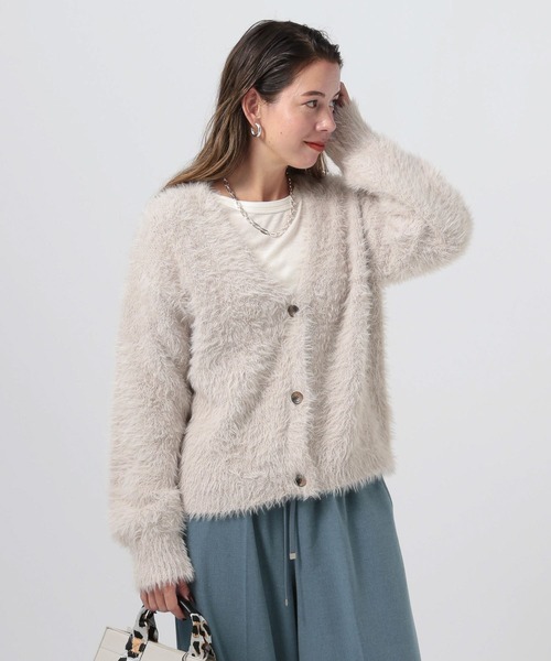 BAYFLOW（ベイフロー）の「[柔らかな着心地]シャギーニットカーディガン（カーディガン/ボレロ・レディース・チャコール/ライトグレー/ブルーグリーン・FREE）」の7枚目の写真