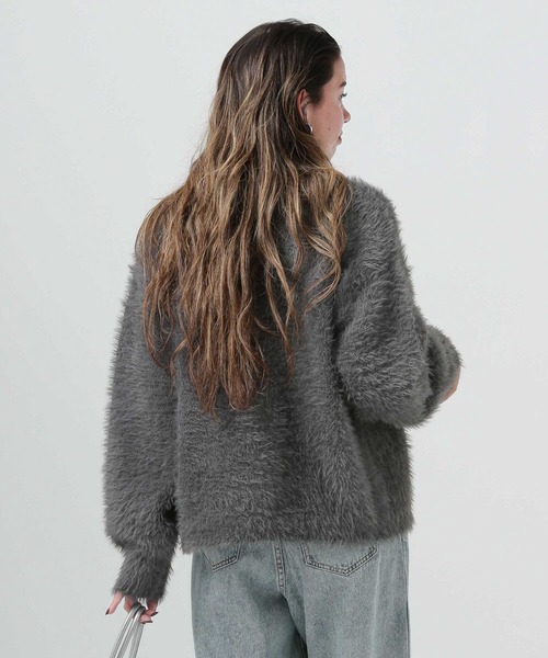 BAYFLOW（ベイフロー）の「[柔らかな着心地]シャギーニットカーディガン（カーディガン/ボレロ・レディース・チャコール/ライトグレー/ブルーグリーン・FREE）」の11枚目の写真