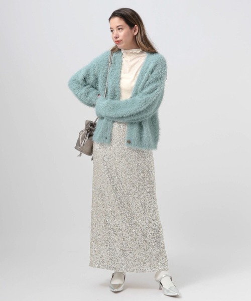 BAYFLOW（ベイフロー）の「[柔らかな着心地]シャギーニットカーディガン（カーディガン/ボレロ・レディース・チャコール/ライトグレー/ブルーグリーン・FREE）」の13枚目の写真