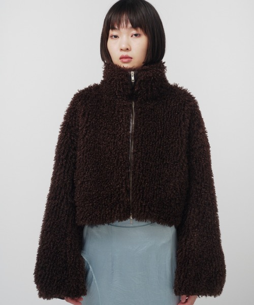 ジャケット・アウター NEW CRIMPED FUR CROPPED BLOUSON セール】NEW CRIMPED FUR CROPPED BLOUSON / ニュークリンプド