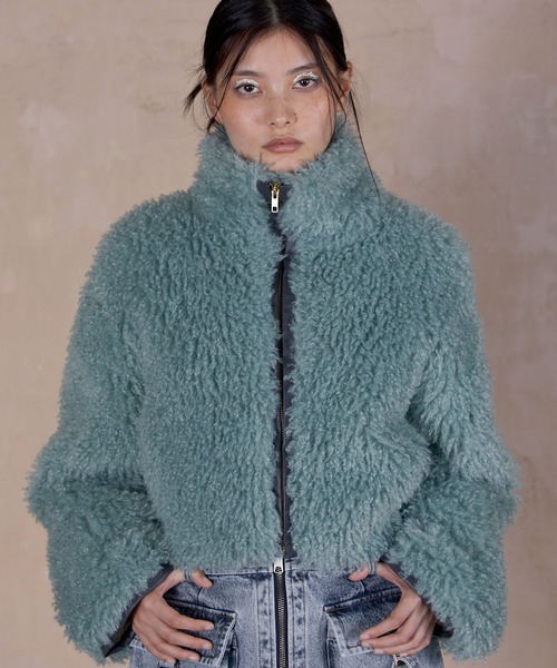 NEW CRIMPED FUR CROPPED BLOUSON / ニュークリンプドファー