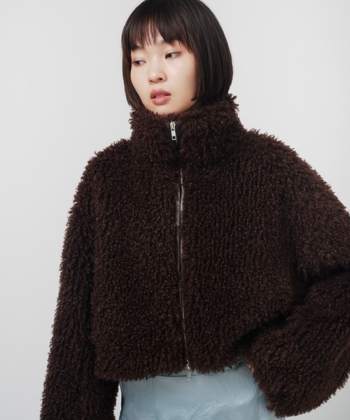 ジャケット・アウター NEW CRIMPED FUR CROPPED BLOUSON NEW CRIMPED FUR CROPPED BLOUSON / ニュークリンプドファー