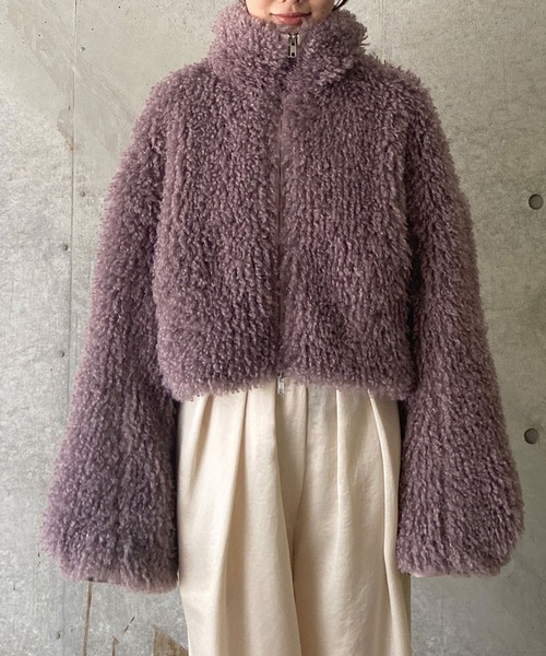 NEW CRIMPED FUR CROPPED BLOUSON / ニュークリンプドファークロップド