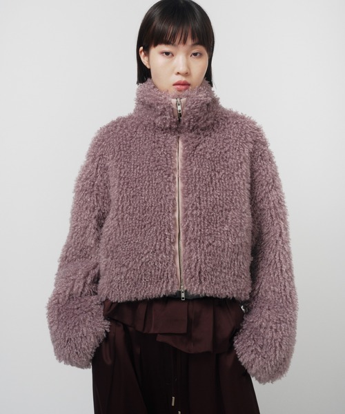 THINGS THAT MATTER(シングス ザット マター)の「NEW CRIMPED FUR CROPPED BLOUSON / ニュークリンプドファークロップドブルゾン(ブルゾン・レディース・ミント/パープル/グレー/ブラウン・FREE)」の22枚目の写真