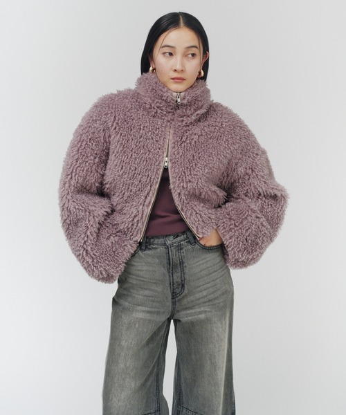 NEW CRIMPED FUR CROPPED BLOUSON / ニュークリンプドファークロップド