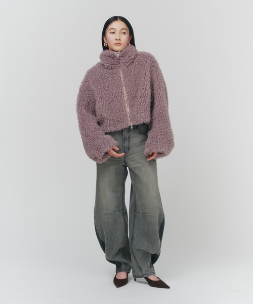 セール】NEW CRIMPED FUR CROPPED BLOUSON / ニュークリンプドファー
