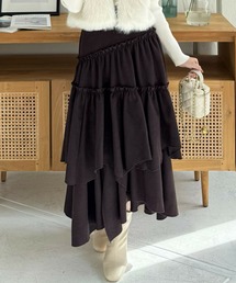 clear | 無地＆柄ランダムティアードロングスカート ≪2024AW新作≫(スカート)