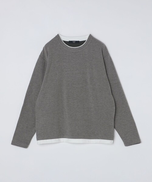 SHIPS Colors(シップス カラーズ)の「SHIPS Colors:〈洗濯機可能〉サカリバ フェイクレイヤード ロングスリーブ カットソー(Tシャツ/カットソー・メンズ・ブラウン/グレー/ブルー・MEDIUM/LARGE/X-LARGE)」の4枚目の写真