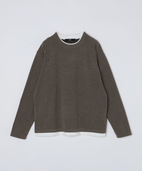 SHIPS Colors(シップス カラーズ)の「SHIPS Colors:〈洗濯機可能〉サカリバ フェイクレイヤード ロングスリーブ カットソー(Tシャツ/カットソー・メンズ・ブラウン/グレー/ブルー・MEDIUM/LARGE/X-LARGE)」の5枚目の写真