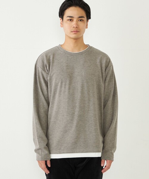 SHIPS Colors(シップス カラーズ)の「SHIPS Colors:〈洗濯機可能〉サカリバ フェイクレイヤード ロングスリーブ カットソー(Tシャツ/カットソー・メンズ・ブラウン/グレー/ブルー・MEDIUM/LARGE/X-LARGE)」の15枚目の写真
