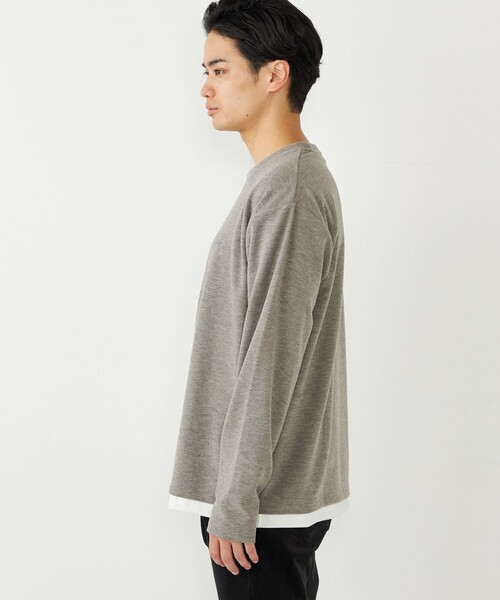 SHIPS Colors(シップス カラーズ)の「SHIPS Colors:〈洗濯機可能〉サカリバ フェイクレイヤード ロングスリーブ カットソー(Tシャツ/カットソー・メンズ・ブラウン/グレー/ブルー・MEDIUM/LARGE/X-LARGE)」の16枚目の写真