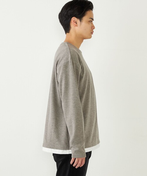 SHIPS Colors(シップス カラーズ)の「SHIPS Colors:〈洗濯機可能〉サカリバ フェイクレイヤード ロングスリーブ カットソー(Tシャツ/カットソー・メンズ・ブラウン/グレー/ブルー・MEDIUM/LARGE/X-LARGE)」の18枚目の写真