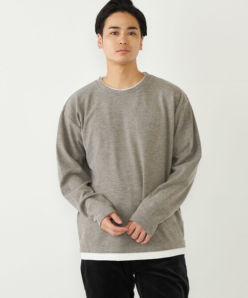 SHIPS Colors(シップス カラーズ)の「SHIPS Colors:〈洗濯機可能〉サカリバ フェイクレイヤード ロングスリーブ カットソー(Tシャツ/カットソー・メンズ・ブラウン/グレー/ブルー・MEDIUM/LARGE/X-LARGE)」の22枚目の写真