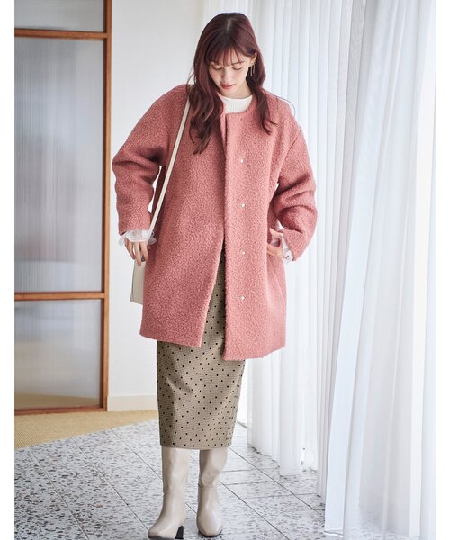 index（インデックス）の「◆千鳥フロッキードットタイトスカート【洗濯機洗い可】（スカート・レディース・ダークブラウン系/グレー/ブラック・36/38/40）」の5枚目の写真