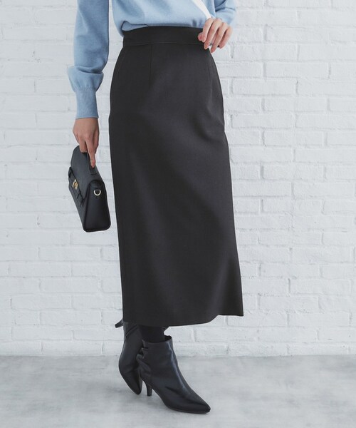 index（インデックス）の「◆千鳥フロッキードットタイトスカート【洗濯機洗い可】（スカート・レディース・ダークブラウン系/グレー/ブラック・36/38/40）」の10枚目の写真