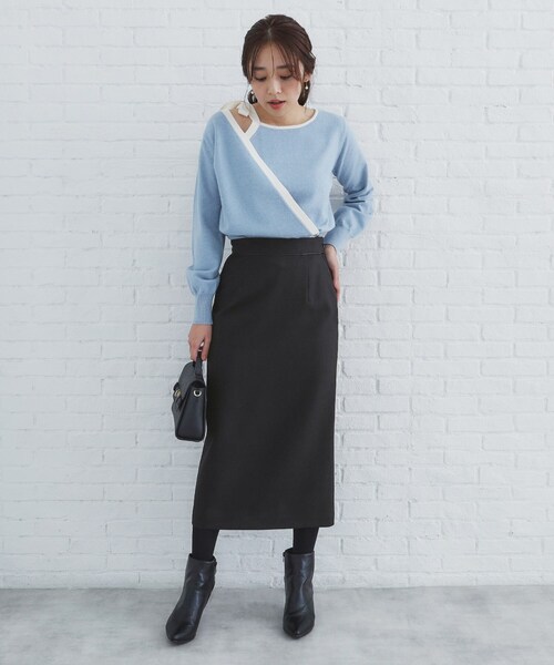 index（インデックス）の「◆千鳥フロッキードットタイトスカート【洗濯機洗い可】（スカート・レディース・ダークブラウン系/グレー/ブラック・36/38/40）」の12枚目の写真