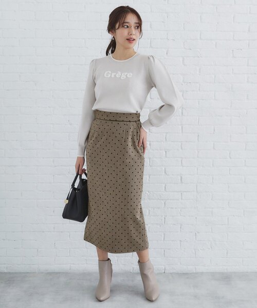 index（インデックス）の「◆千鳥フロッキードットタイトスカート【洗濯機洗い可】（スカート・レディース・ダークブラウン系/グレー/ブラック・36/38/40）」の15枚目の写真