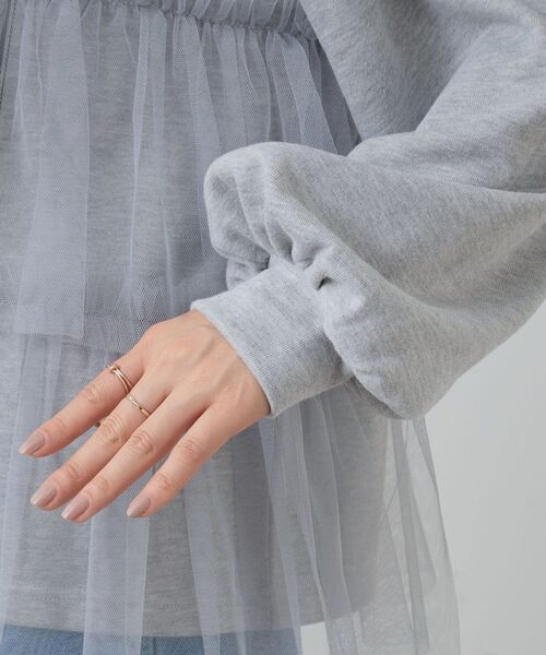 Cutie Blonde（キューティーブロンド）の「◆【S-LL】一枚でサマになる チュールドッキング ロゴスウェット（スウェット・レディース・ブラウン系その他/グレー/チャコールグレー・01/02/03/04）」の21枚目の写真