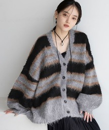 RAGEBLUE | ボーダーシャギーニットカーディガン(カーディガン/ボレロ)