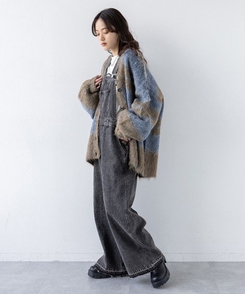 【セール】ボーダーシャギーニットカーディガン（カーディガン/ボレロ）｜RAGEBLUE（レイジブルー）