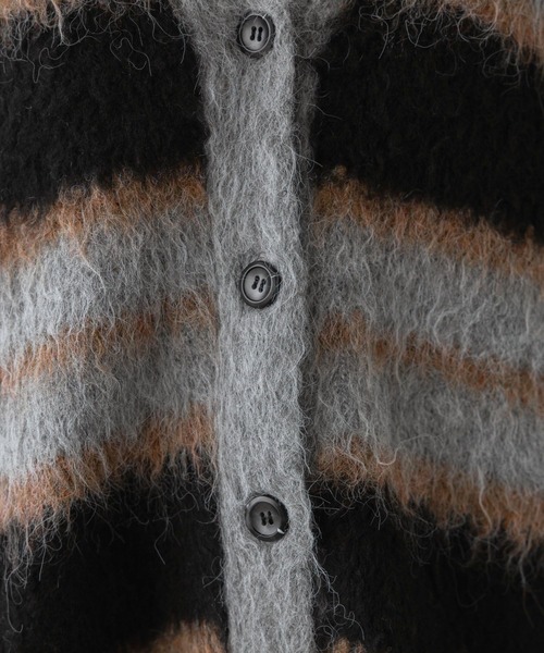 【セール】ボーダーシャギーニットカーディガン（カーディガン/ボレロ）｜RAGEBLUE（レイジブルー）