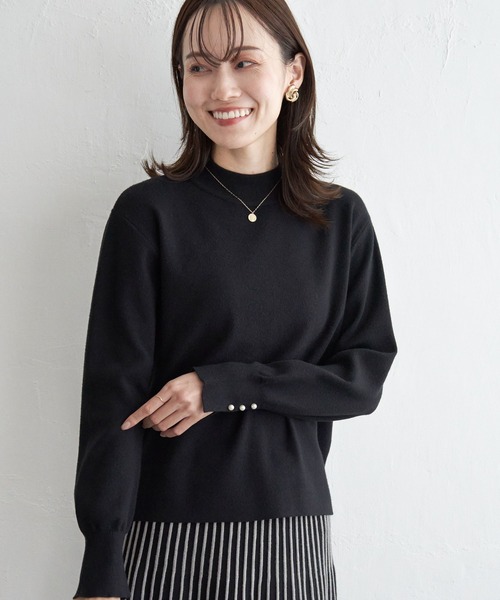 IKKA LOUNGE(イッカラウンジ)の「配色ニットアップ(ワンピース・レディース・ブルー/ベージュ/ブラック・M/L/S)」の8枚目の写真