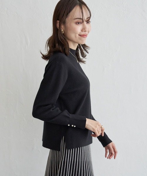 IKKA LOUNGE(イッカラウンジ)の「配色ニットアップ(ワンピース・レディース・ブルー/ベージュ/ブラック・M/L/S)」の15枚目の写真