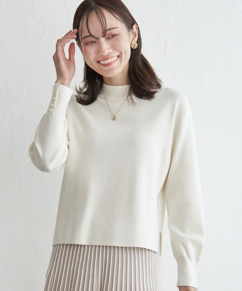 IKKA LOUNGE(イッカラウンジ)の「配色ニットアップ(ワンピース・レディース・ブルー/ベージュ/ブラック・M/L/S)」の4枚目の写真