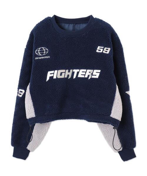 WEGO(ウィゴー)の「WEGO/スポーツグラフィックボアショートプルオーバー(スウェット・レディース・ネイビー/ホワイト・FREE)」の3枚目の写真