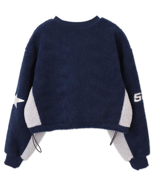 WEGO(ウィゴー)の「WEGO/スポーツグラフィックボアショートプルオーバー(スウェット・レディース・ネイビー/ホワイト・FREE)」の5枚目の写真