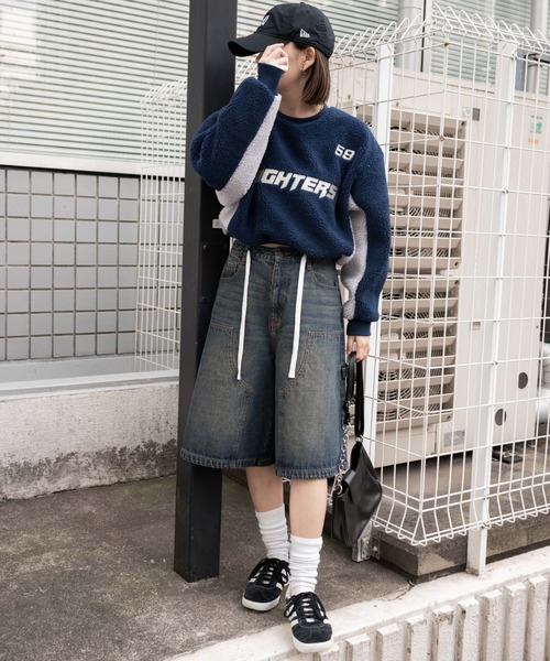 WEGO(ウィゴー)の「WEGO/スポーツグラフィックボアショートプルオーバー(スウェット・レディース・ネイビー/ホワイト・FREE)」の16枚目の写真