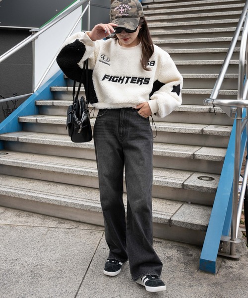 WEGO(ウィゴー)の「WEGO/スポーツグラフィックボアショートプルオーバー(スウェット・レディース・ネイビー/ホワイト・FREE)」の15枚目の写真