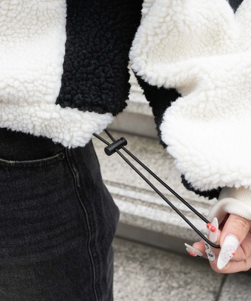 WEGO(ウィゴー)の「WEGO/スポーツグラフィックボアショートプルオーバー(スウェット・レディース・ネイビー/ホワイト・FREE)」の17枚目の写真