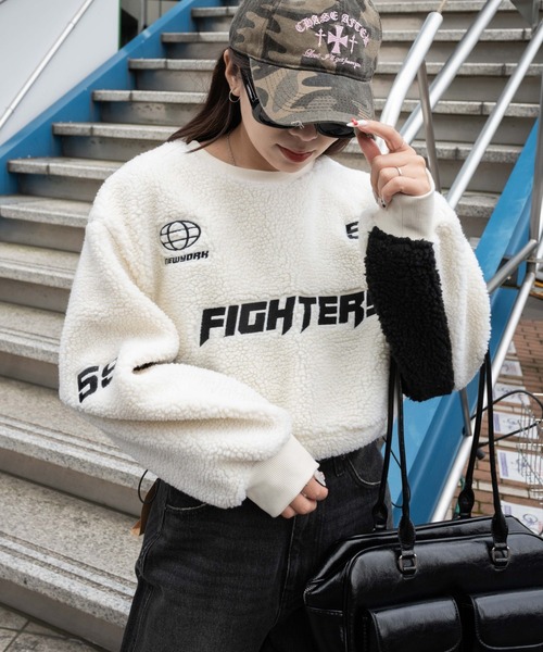 WEGO(ウィゴー)の「WEGO/スポーツグラフィックボアショートプルオーバー(スウェット・レディース・ネイビー/ホワイト・FREE)」の18枚目の写真