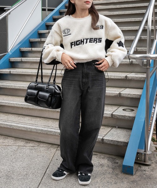 WEGO(ウィゴー)の「WEGO/スポーツグラフィックボアショートプルオーバー(スウェット・レディース・ネイビー/ホワイト・FREE)」の21枚目の写真