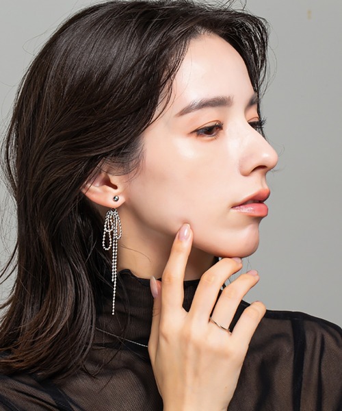 kirakiraShop（キラキラショップ）の「リボン モチーフ ボールチェーン ピアス（ピアス（両耳用）・レディース・ゴールド/シルバー・FREE）」の9枚目の写真