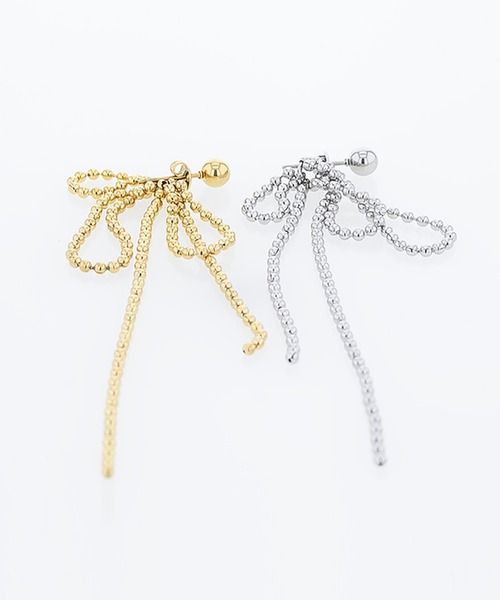 kirakiraShop（キラキラショップ）の「リボン モチーフ ボールチェーン ピアス（ピアス（両耳用）・レディース・ゴールド/シルバー・FREE）」の16枚目の写真