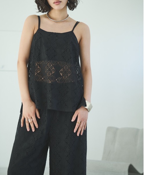 Trish(トリッシュ)の「レースキャミ(キャミソール・レディース・ブラック/ホワイト・MEDIUM)」の11枚目の写真
