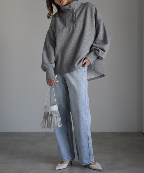 アンチピリング加工裏起毛ハイネックプルオーバー（スウェット