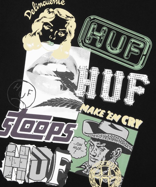 HUF（ハフ）の「MASHUP LS TEE（Tシャツ/カットソー・メンズ・ホワイト/ブラック/ナチュラル・XX-LARGE/X-SMALL/LARGE/X-LARGE/MEDIUM/SMALL）」の10枚目の写真