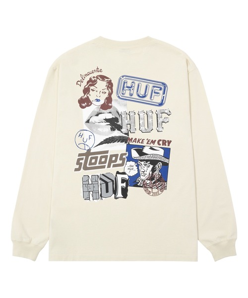 HUF（ハフ）の「MASHUP LS TEE（Tシャツ/カットソー・メンズ・ホワイト/ブラック/ナチュラル・XX-LARGE/X-SMALL/LARGE/X-LARGE/MEDIUM/SMALL）」の12枚目の写真
