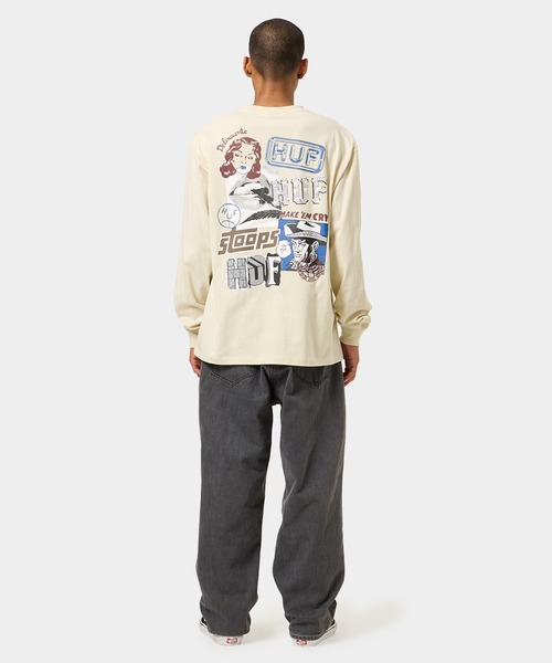 HUF（ハフ）の「MASHUP LS TEE（Tシャツ/カットソー・メンズ・ホワイト/ブラック/ナチュラル・XX-LARGE/X-SMALL/LARGE/X-LARGE/MEDIUM/SMALL）」の21枚目の写真