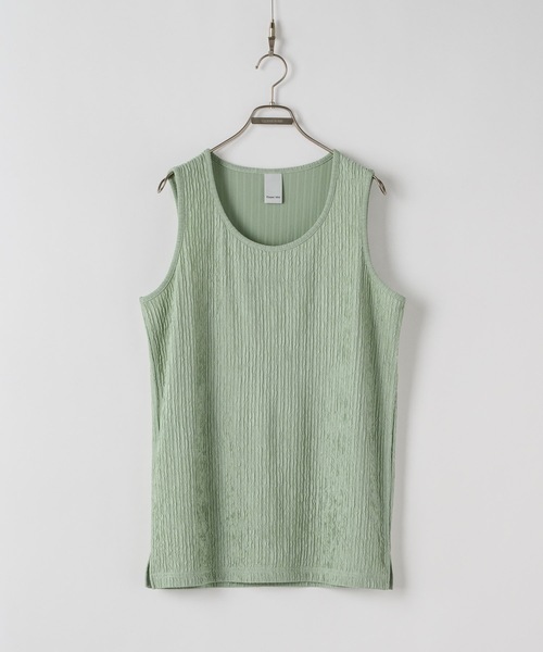 Striped crepe tank top/楊柳タンクトップ（タンクトップ