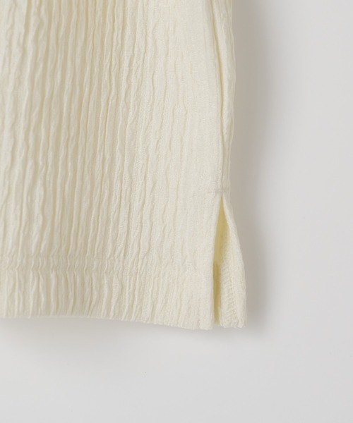 CASPER JOHN（キャスパージョン）の「Striped crepe tank top/楊柳タンクトップ（タンクトップ・メンズ・グレイッシュブルー/アイボリー/ブラック/ライトグレー/ピンク/ミント/マスタード/ブルー/グレー/ブラウン・X-SMALL/SMALL/MEDIUM/LARGE）」の15枚目の写真