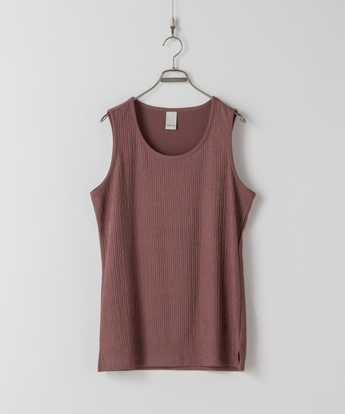 CASPER JOHN（キャスパージョン）の「Striped crepe tank top/楊柳タンクトップ（タンクトップ・メンズ・グレイッシュブルー/アイボリー/ブラック/ライトグレー/ピンク/ミント/マスタード/ブルー/グレー/ブラウン・X-SMALL/SMALL/MEDIUM/LARGE）」の20枚目の写真