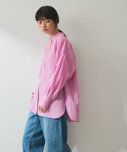 ADAM ET ROPE'（アダムエロペ）の「【WEB限定】・【定番人気】TCブロードバンドシャツ（シャツ/ブラウス・レディース・ブラック系その他/オフホワイト/ダークグリーン/ブルー系その他4/ブルー系その他6/パープル系その他3/ピンク・FREE）」の7枚目の写真