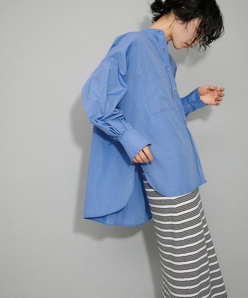 ADAM ET ROPE'（アダムエロペ）の「【WEB限定】・【定番人気】TCブロードバンドシャツ（シャツ/ブラウス・レディース・ブラック系その他/オフホワイト/ダークグリーン/ブルー系その他4/ブルー系その他6/パープル系その他3/ピンク・FREE）」の5枚目の写真