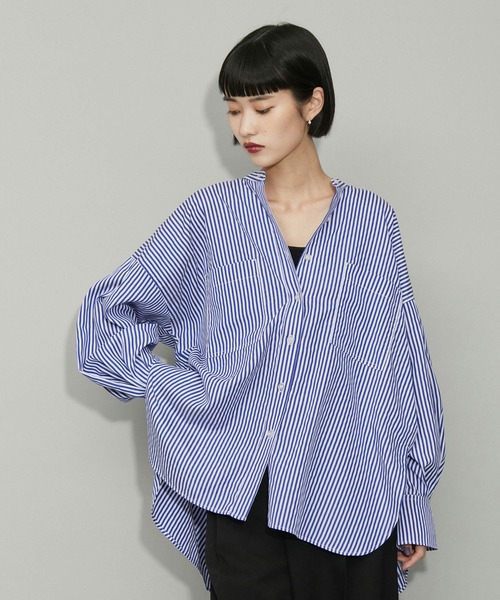 ADAM ET ROPE'（アダムエロペ）の「【WEB限定】・【定番人気】TCブロードバンドシャツ（シャツ/ブラウス・レディース・ブラック系その他/オフホワイト/ダークグリーン/ブルー系その他4/ブルー系その他6/パープル系その他3/ピンク・FREE）」の2枚目の写真