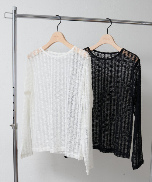 DISCOAT(ディスコート)の「【WEB限定】カットレースプルオーバー(Tシャツ/カットソー・レディース・アイボリー/ブラック・MEDIUM)」の22枚目の写真
